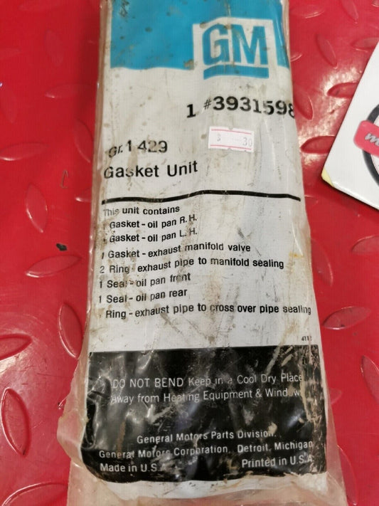 NOS GM Chevy Bel Air Corvette Camaro 1973 1974 Pan Gasket Set 3931598 A3