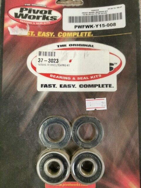 NOS PIVOT WORKS YZ80 YZ85 FRONT WHEEL BEARING KIT PWFWK-Y15-008 J53
