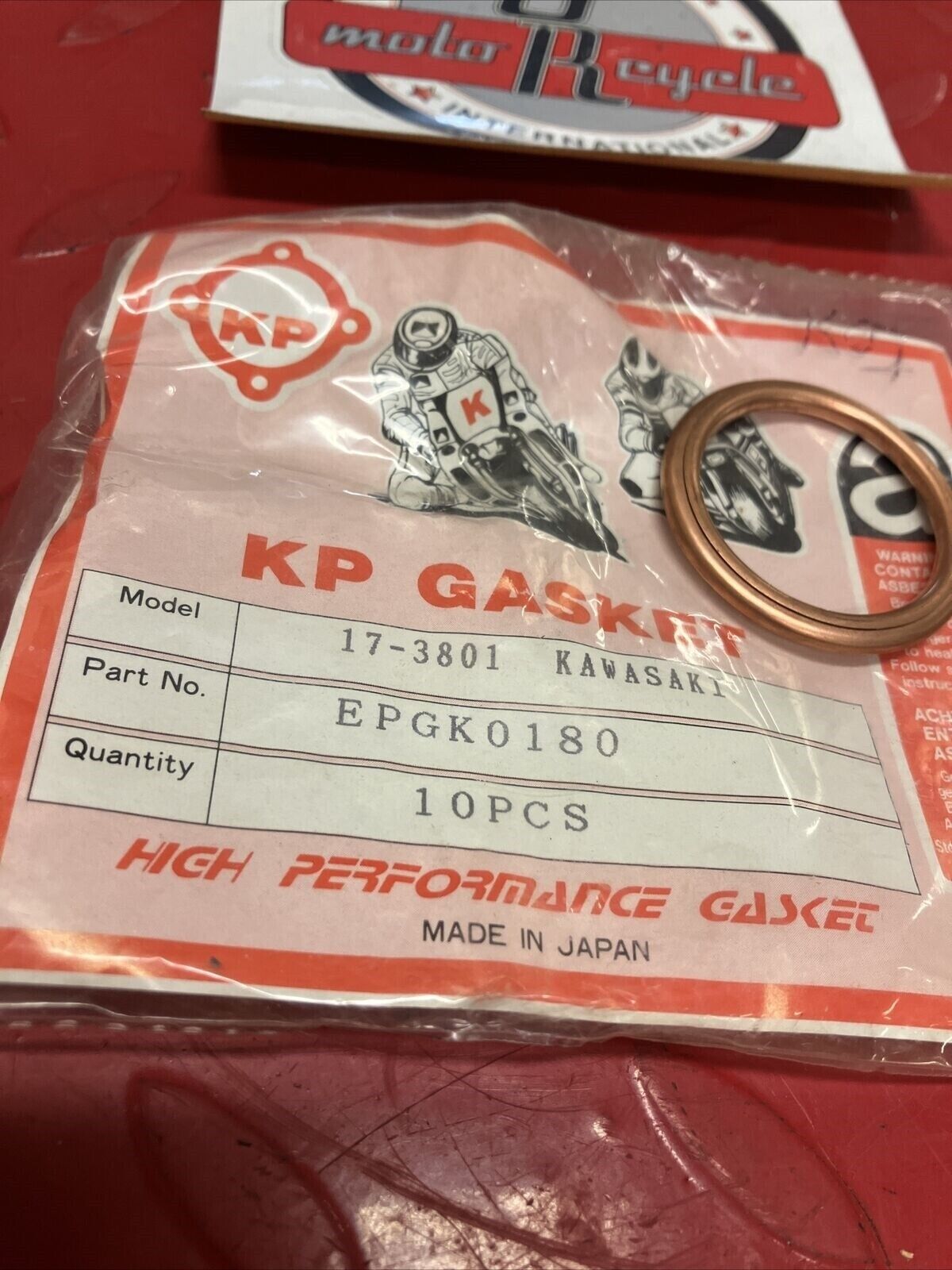 NOS KAWASAKI EXHAUST PIPE GASKET 18067-018 17-3801 KP GASKET K20