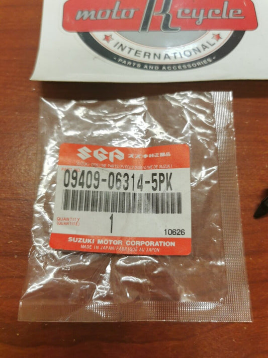 NEW NOS Suzuki CLIP (BLACK) 09409-06314-5PK S20