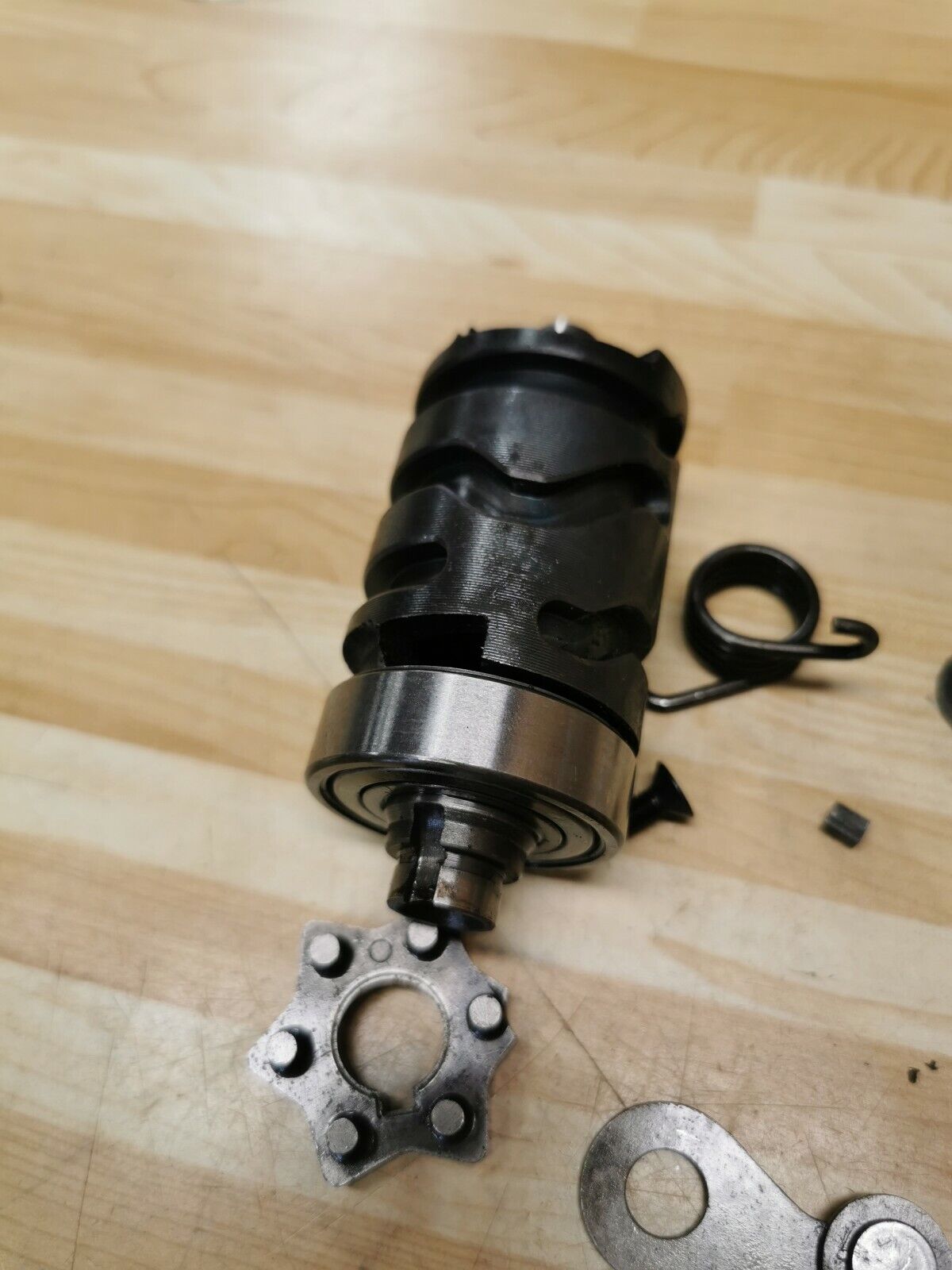 Yamaha DT200 1986 gearshift gear shift cam drum actuator arm center spring