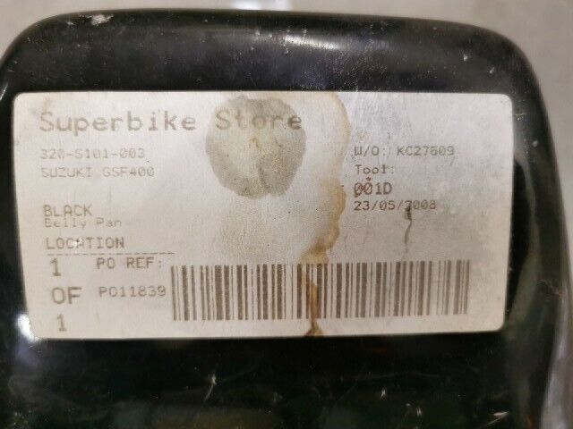 NOS SUPERBIKE GSF400 BLACK BELLY PAN MISSING GRILLE 320-5101-003
