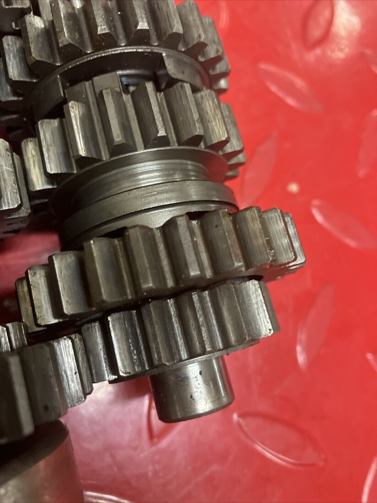 Suzuki TS125 1977 transmission shaft gear gearshift gear shift drum cam forks