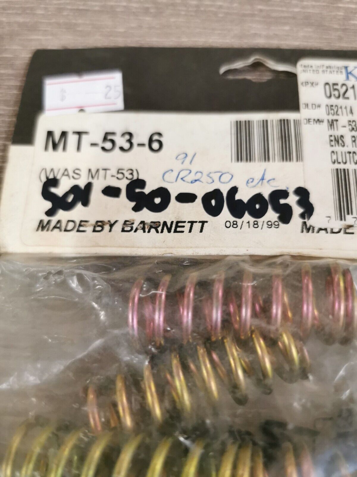 NOS BARNETTE Clutch Spring Kit Heavy Duty MT-53-6 J25