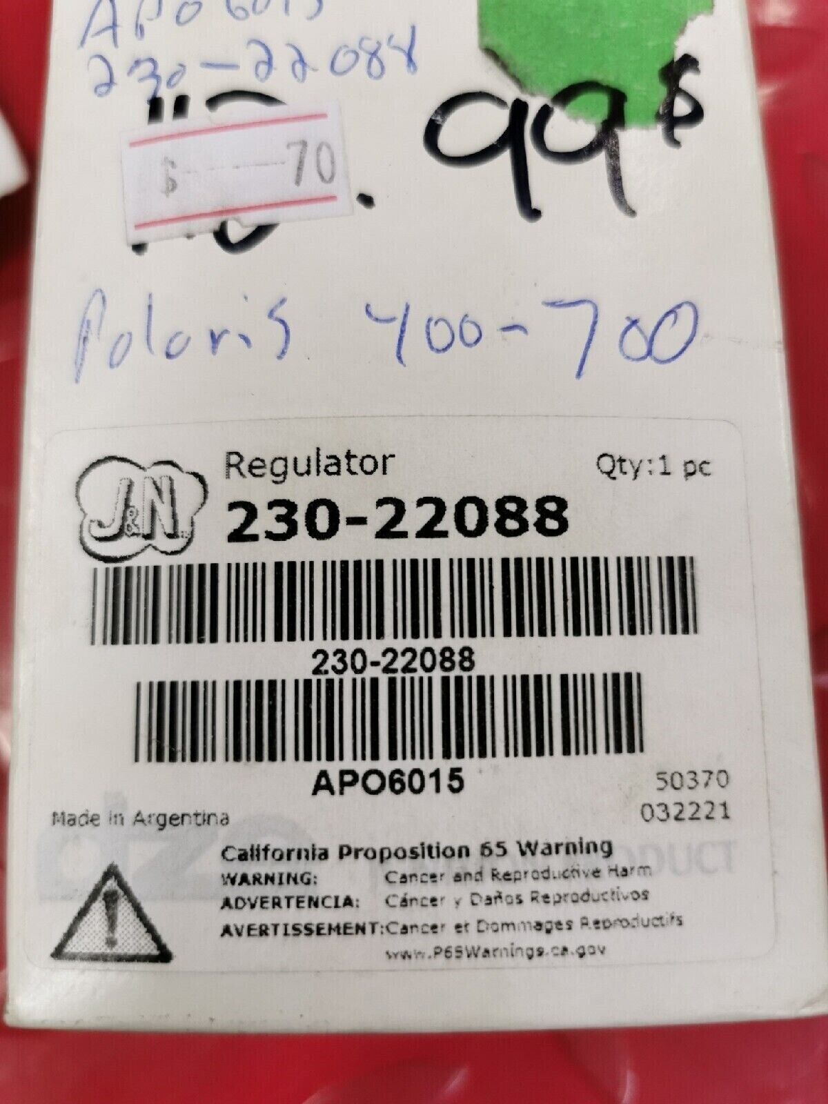 NOS DZE   POLARIS 400 700   Voltage Regulator  230-22088  J10