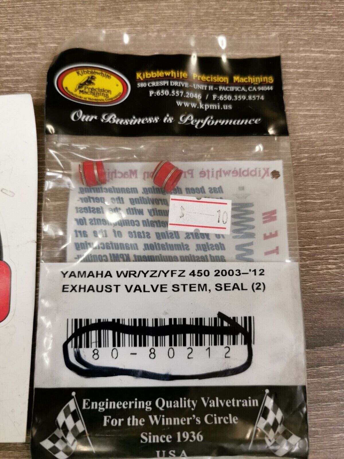 NOS PRECISION MACHINING WR450 YZ450 EXHAUST VALVE STEM SEAL QTY2 80-80212 J45