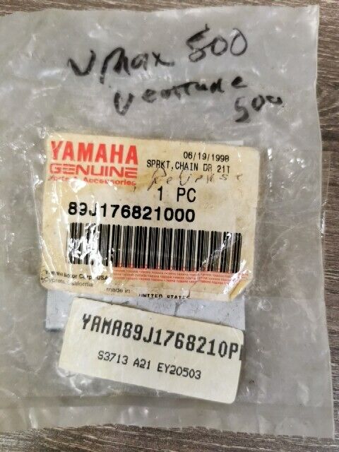 NOS YAMAHA VX700ERG VX600DXD PZ500 SPROCKET CHAIN DRIVE 21T 89J-17682-10-00 Y108