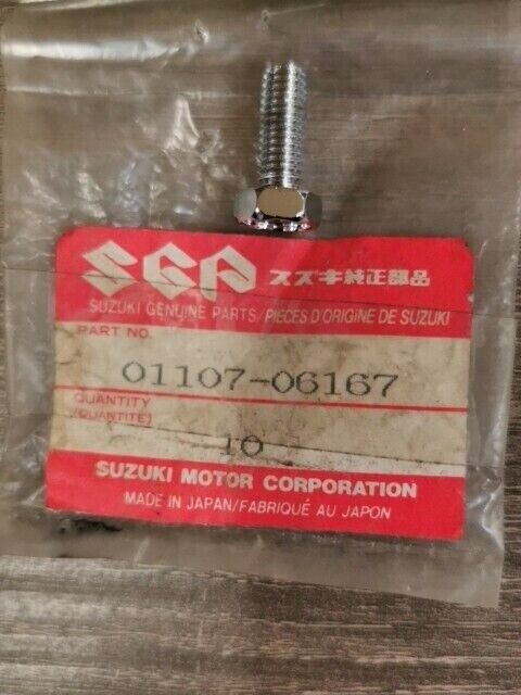 NOS SUZUKI CP50 1991 DR100 1985 -1990 DR125 BOLT 01107-06167 S47