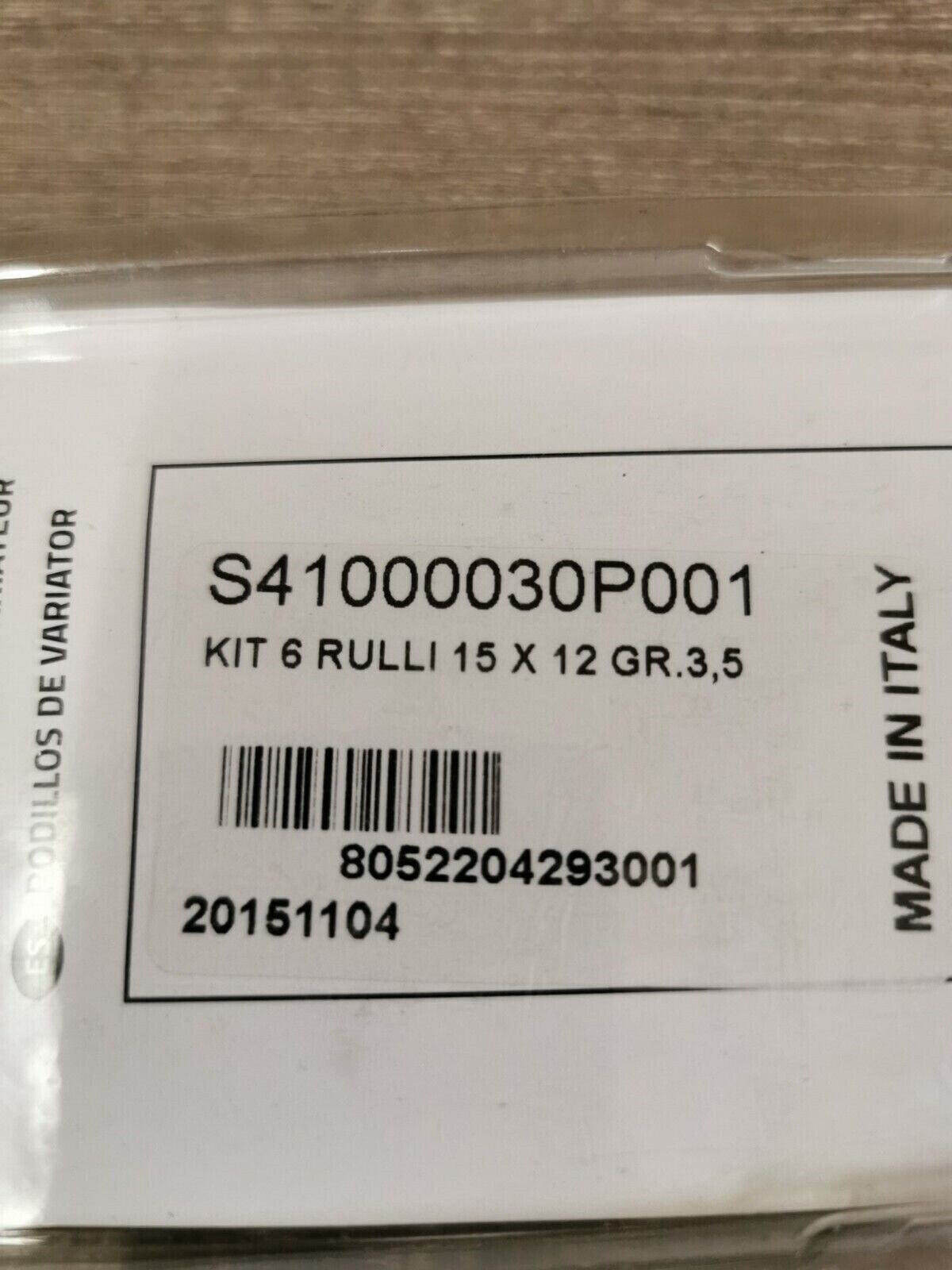 NOS ATHENA YW50F BWS50  Roller Kit Qty 6  15 x 12   3.5 g  S41000030P001 J32