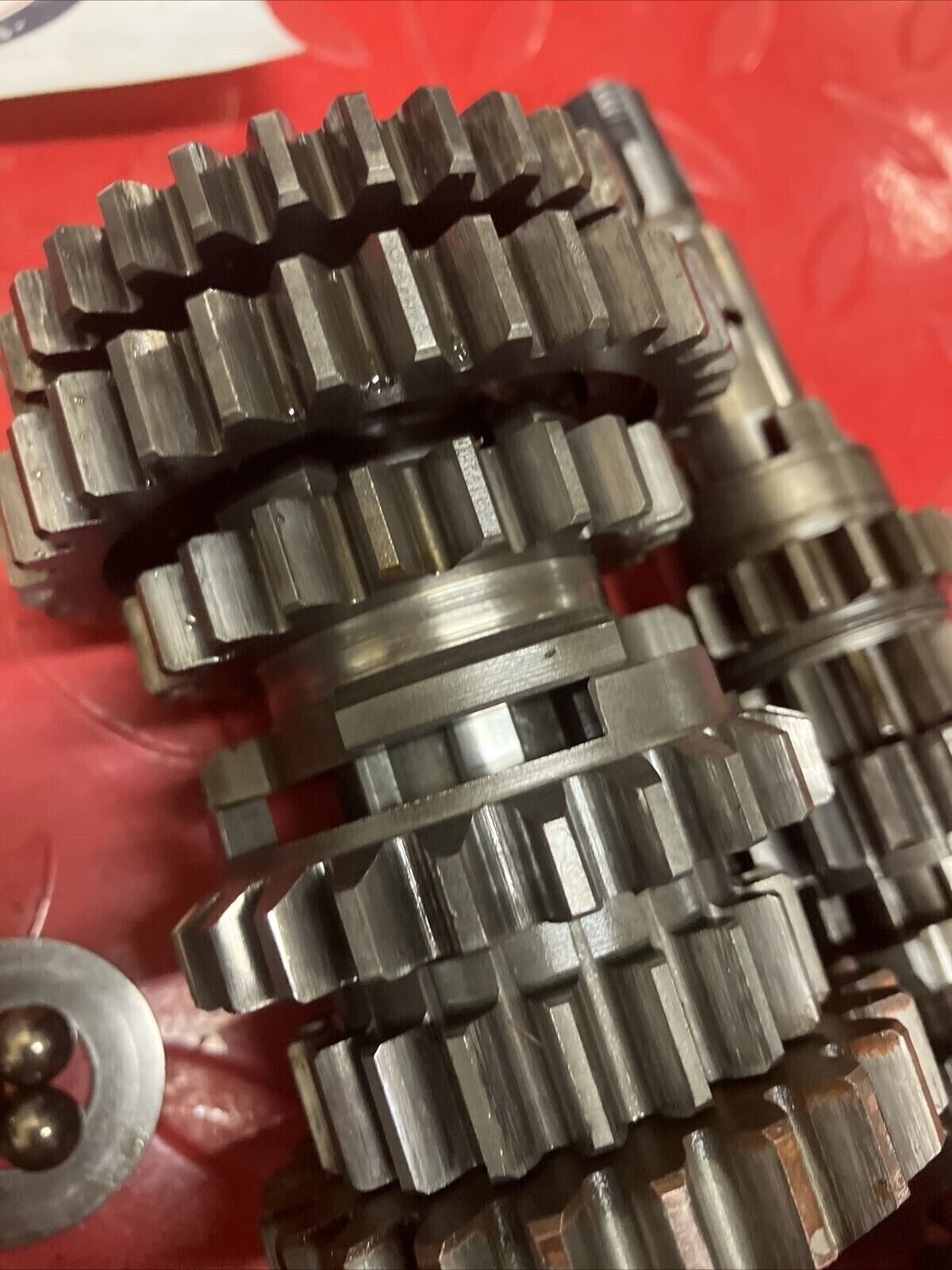 Suzuki RV125 1975 transmission shaft gear gearshift gear shift drum cam forks