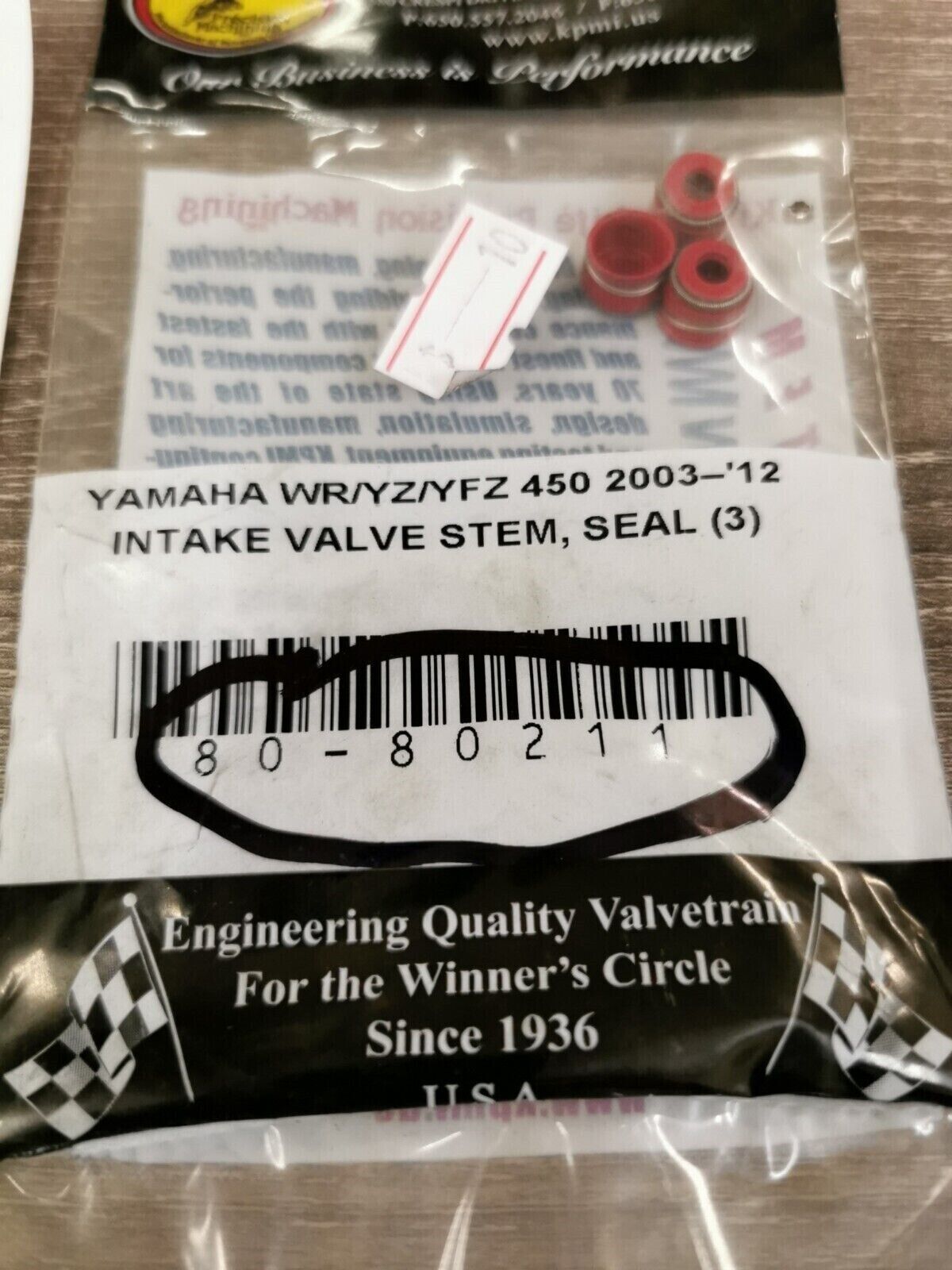 NOS PRECISION MACHINING WR450 YZ450 INTAKE VALVE STEM SEAL QTY3 80-80211 J45