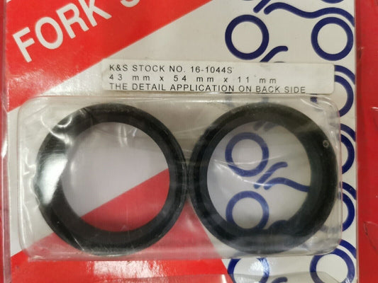 NOS K&S  CBR600 CB900 VFR800 RVT1000R Fork Oil Seal 43X54X11  16-1044S J13