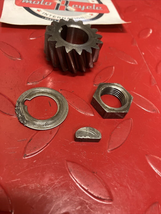 Suzuki DS100 1978 Primary drive gear washer nut