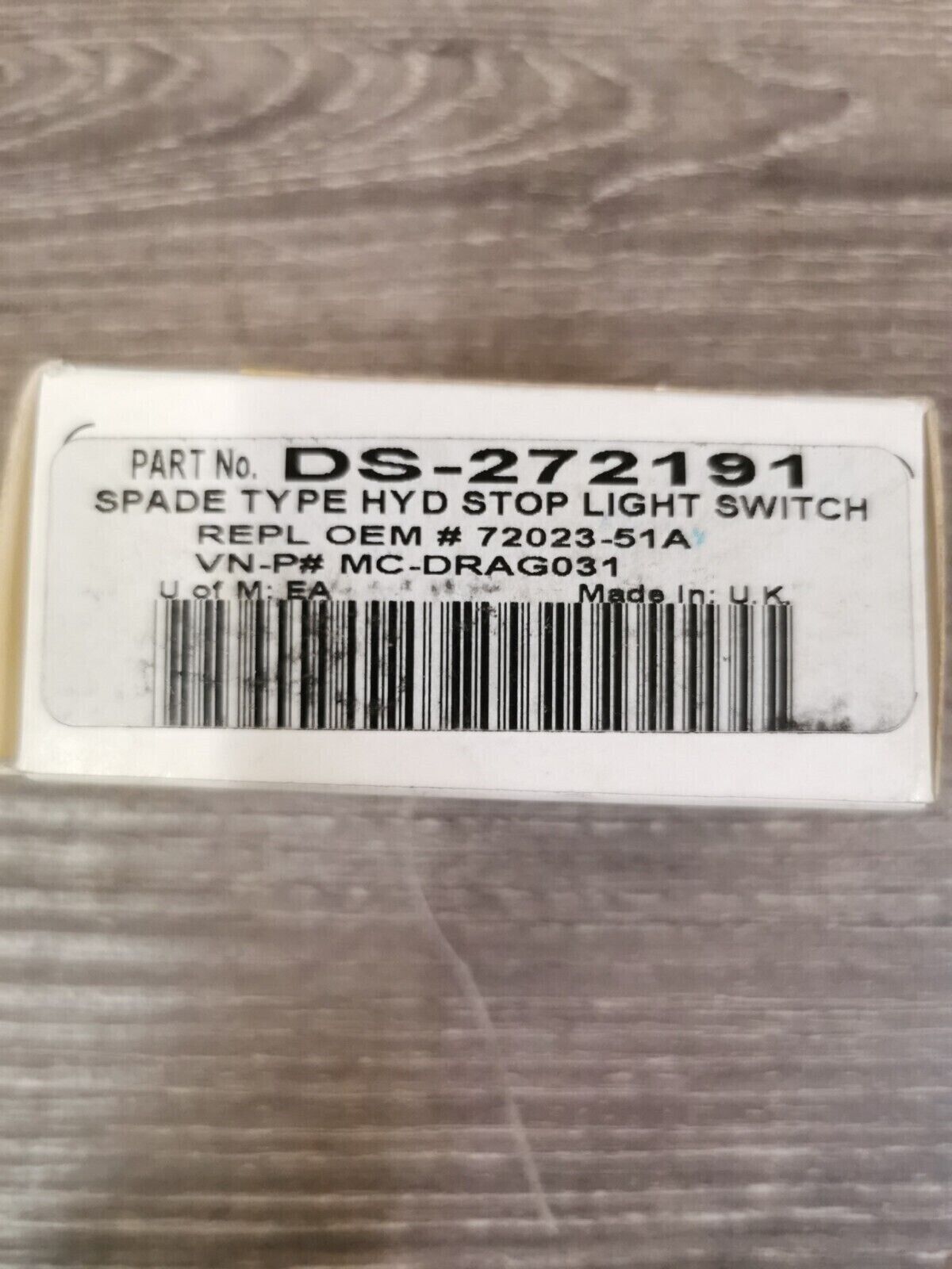 NOS Drag Specialties HARLEY  Hydraulic Stoplight Switch 72023-51A  J29