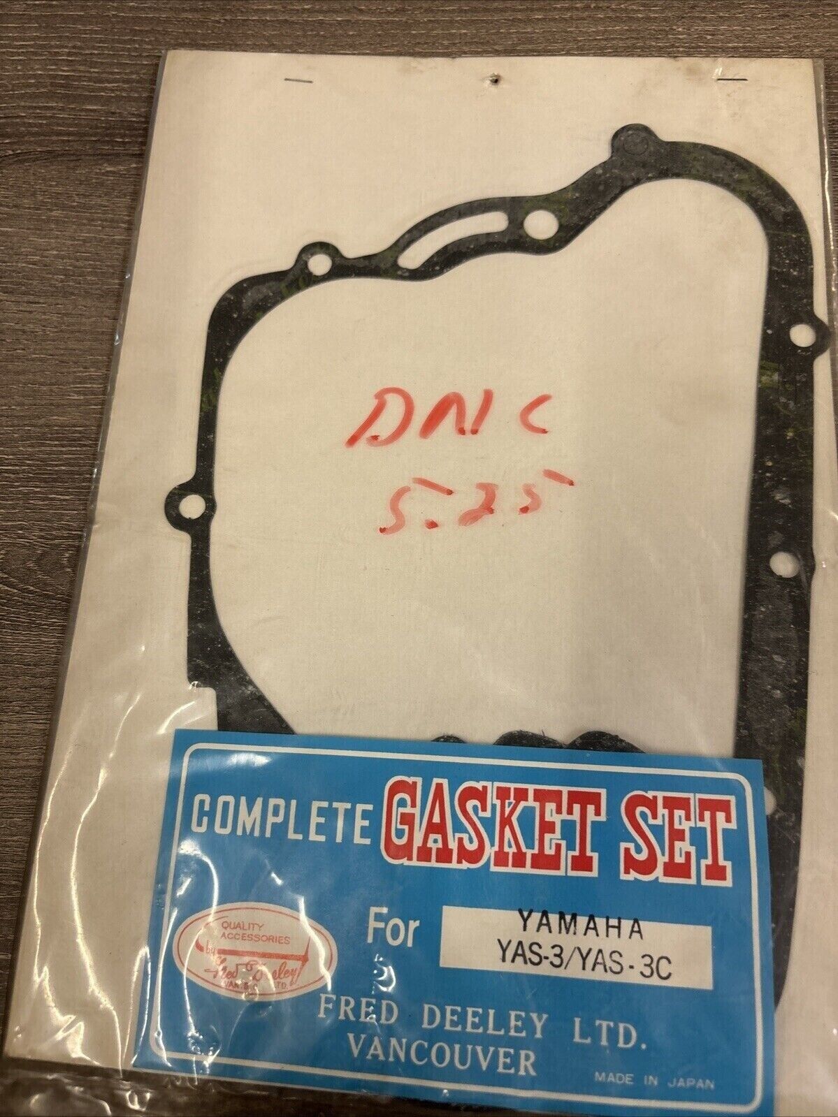 NOS FRED DEELEY YAS3 YAS3C GASKET KIT COMPLETE J63