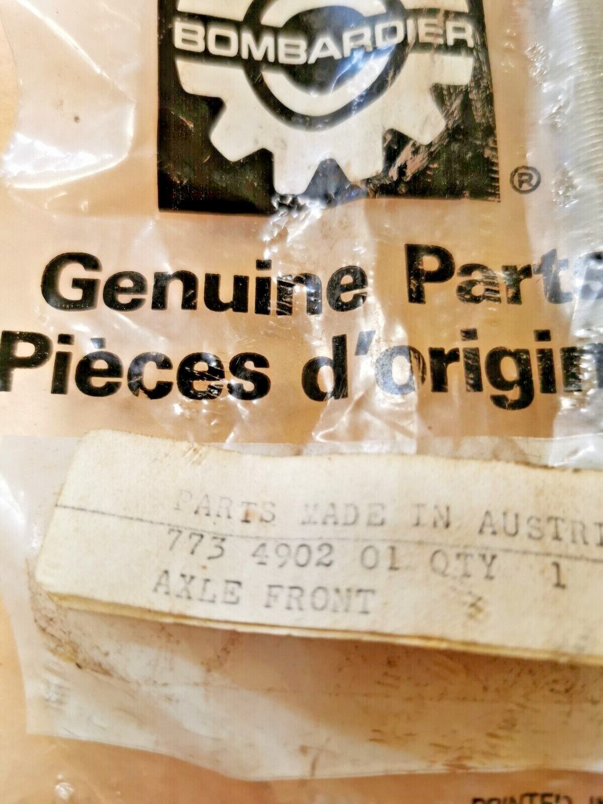 NOS BOMBARDIER PUCH MAXI FRONT AXLE 773-490-201 P1