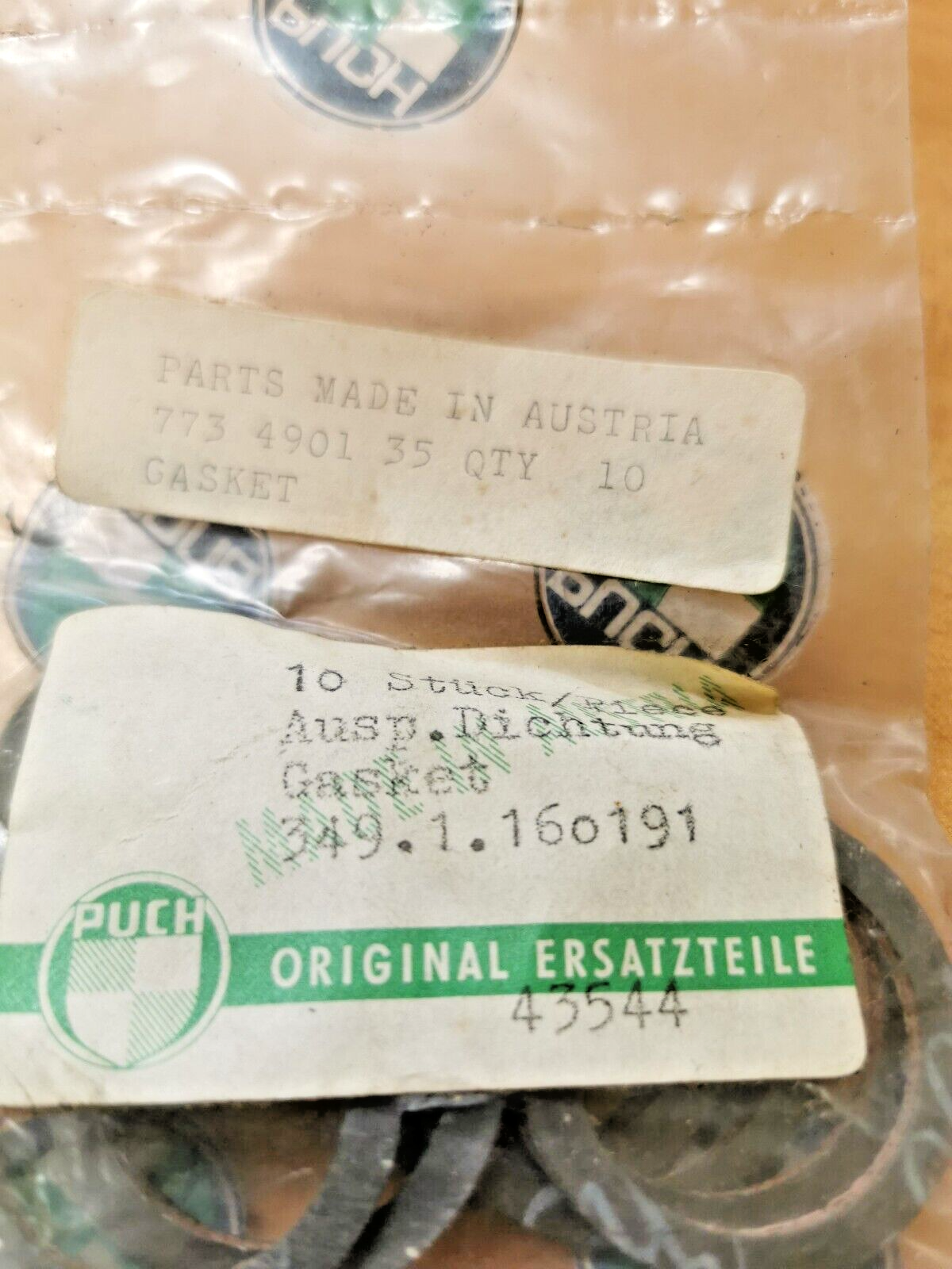 NOS BOMBARDIER PUCH MAXI EXHAUST GASKET 773-490-135 349.1.160191 P1