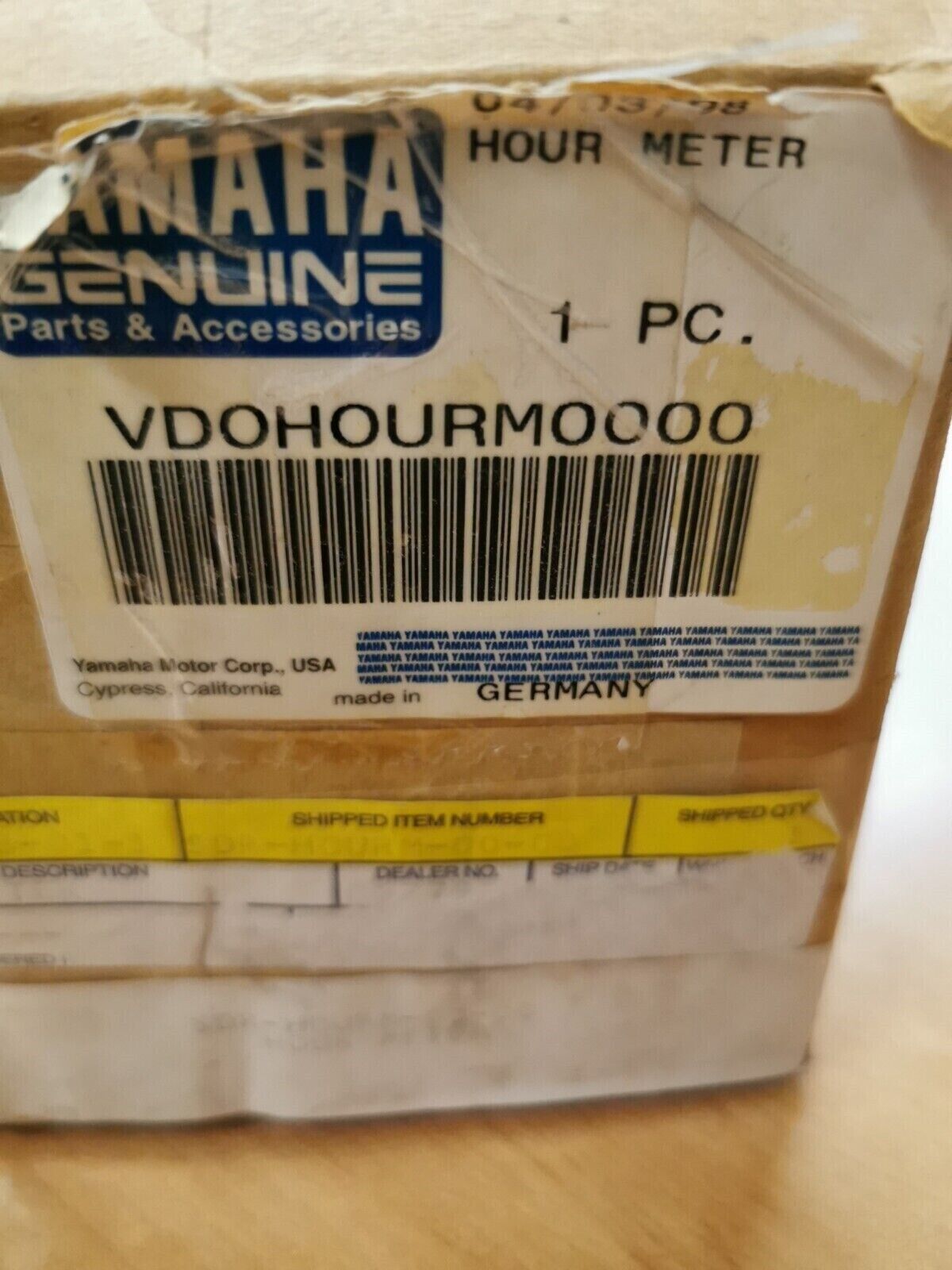 NOS YAMAHA HOUR METER VDO-HOURM-00-00 SDR-HOURM-00-00 Y42