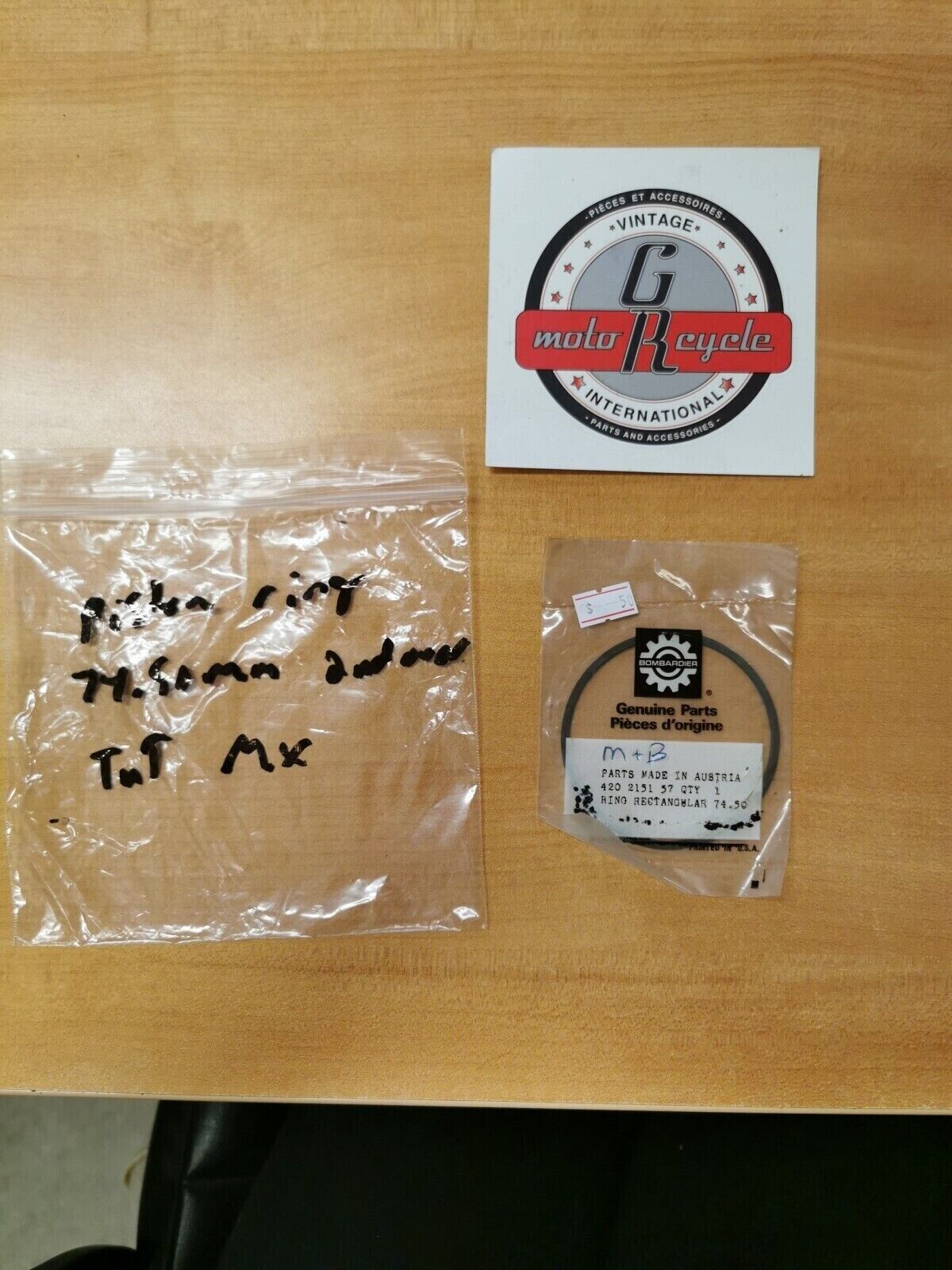 NOS CAN-AM TNT MX PISTON RING 74.50 MM 2ST OVER 420-2151-57 CA2