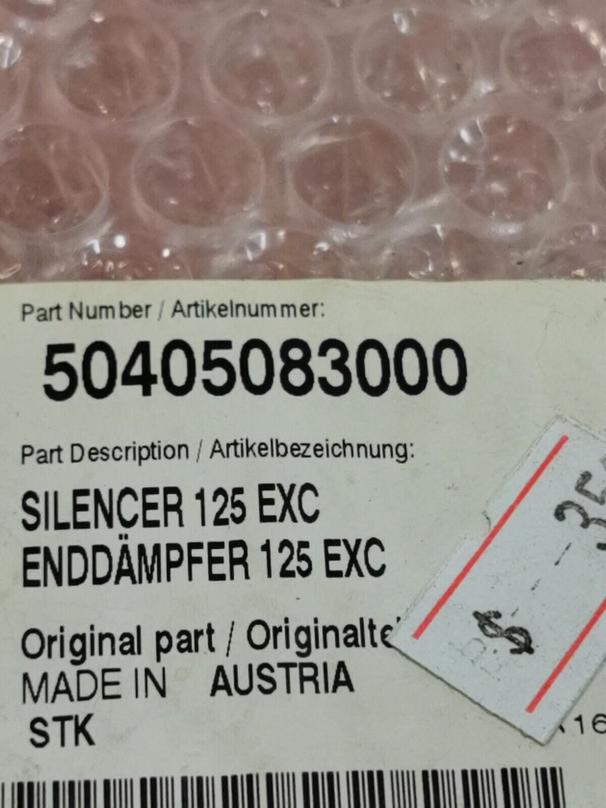 NOS KTM 125 EXC SILENCER 50405083000 KT1