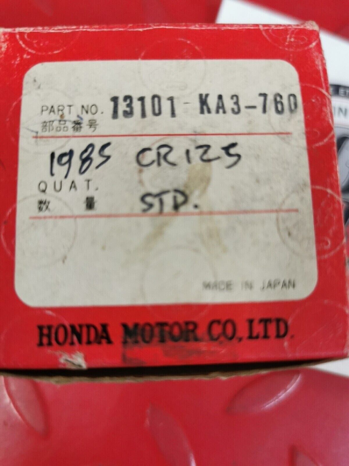 NOS HONDA CR125R 1985 PISTON STD 13101-KA3-760 H38