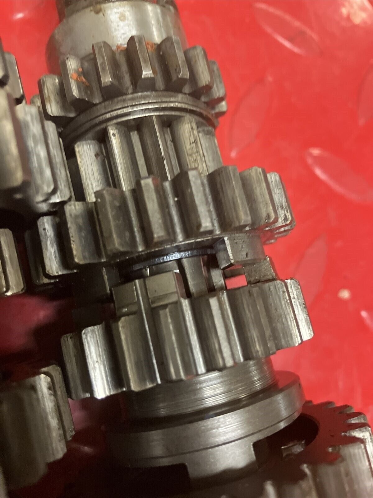 Suzuki TS125 1977 transmission shaft gear gearshift gear shift drum cam forks