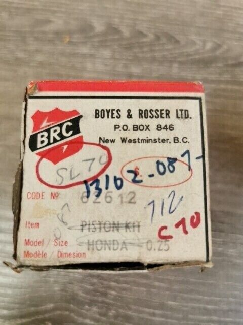 NOS BRC HONDA C70 C70M CD70 1977 - 1981 PISTON 0.25 13102-087-712 J61