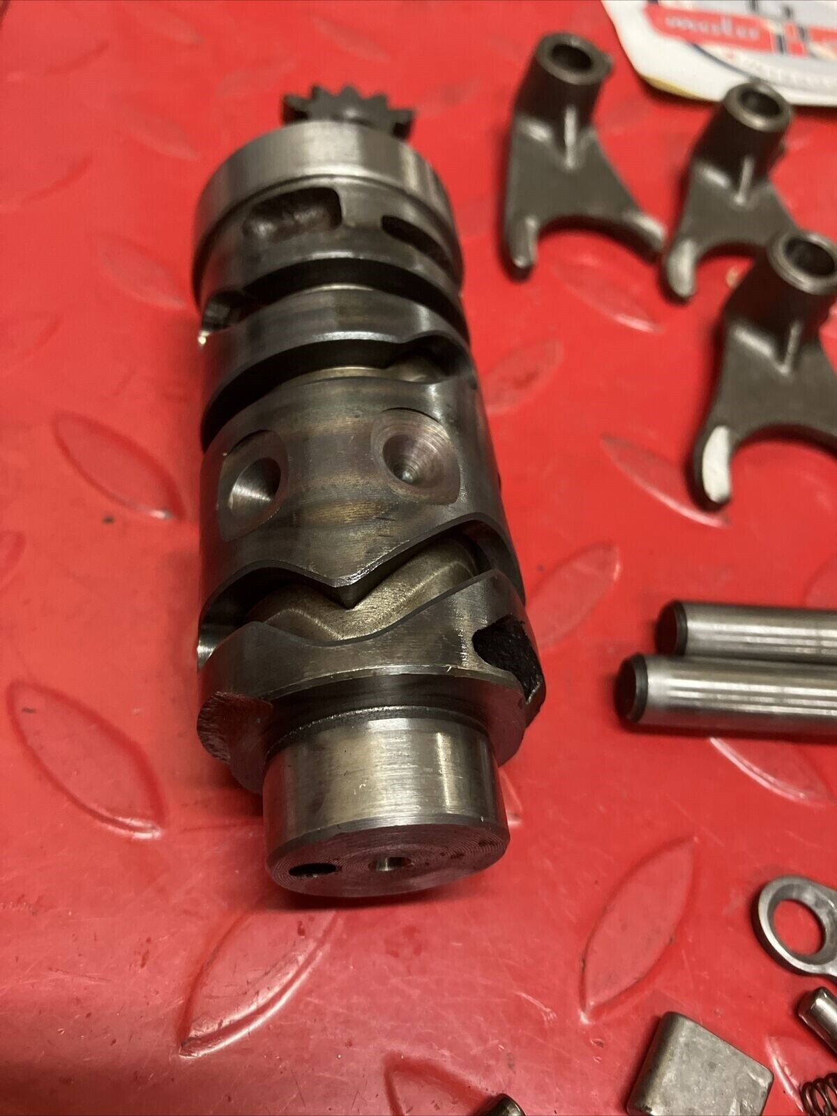 Suzuki DS100 1980 transmission gearshift gear shift drum cam forks axle shaft