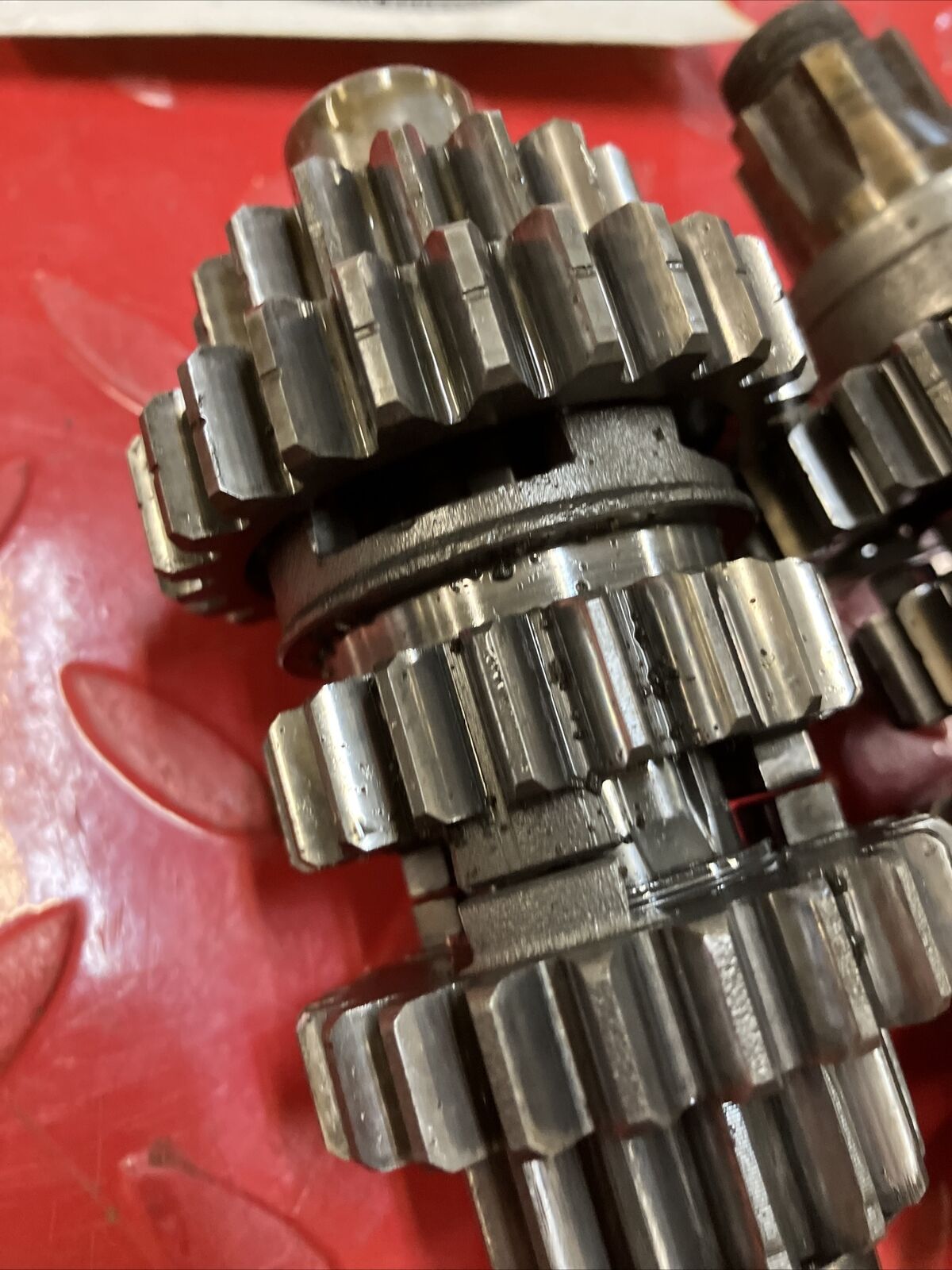 Yamaha YZ400 1977 transmission mainshaft countershaft main counter shaft gear
