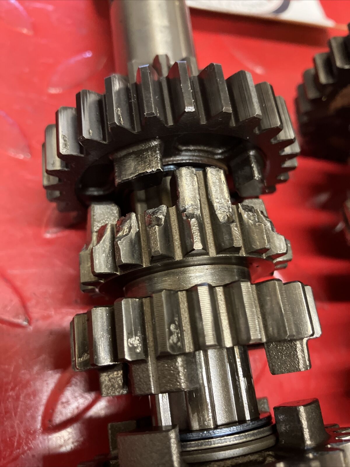 Honda XL350R 1984 transmission mainshaft countershaft main counter shaft gear