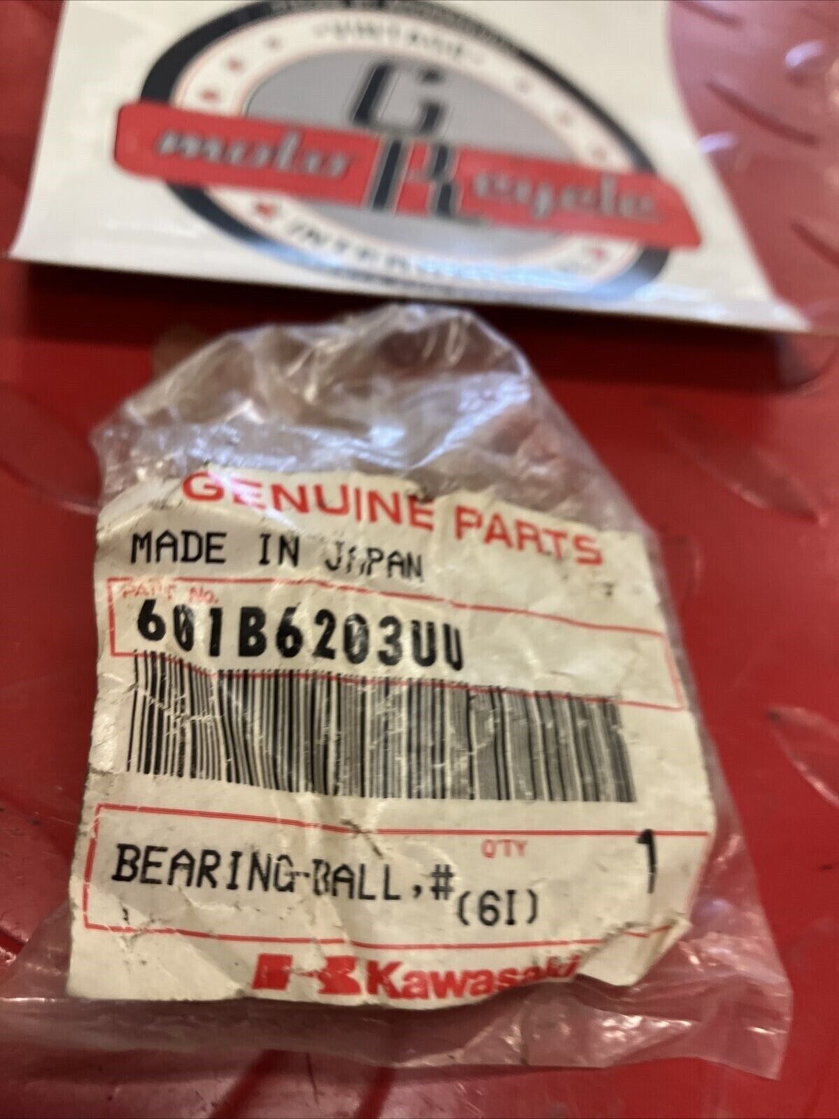 NOS KAWASAKI BALL BEARING 601B6203UU K11
