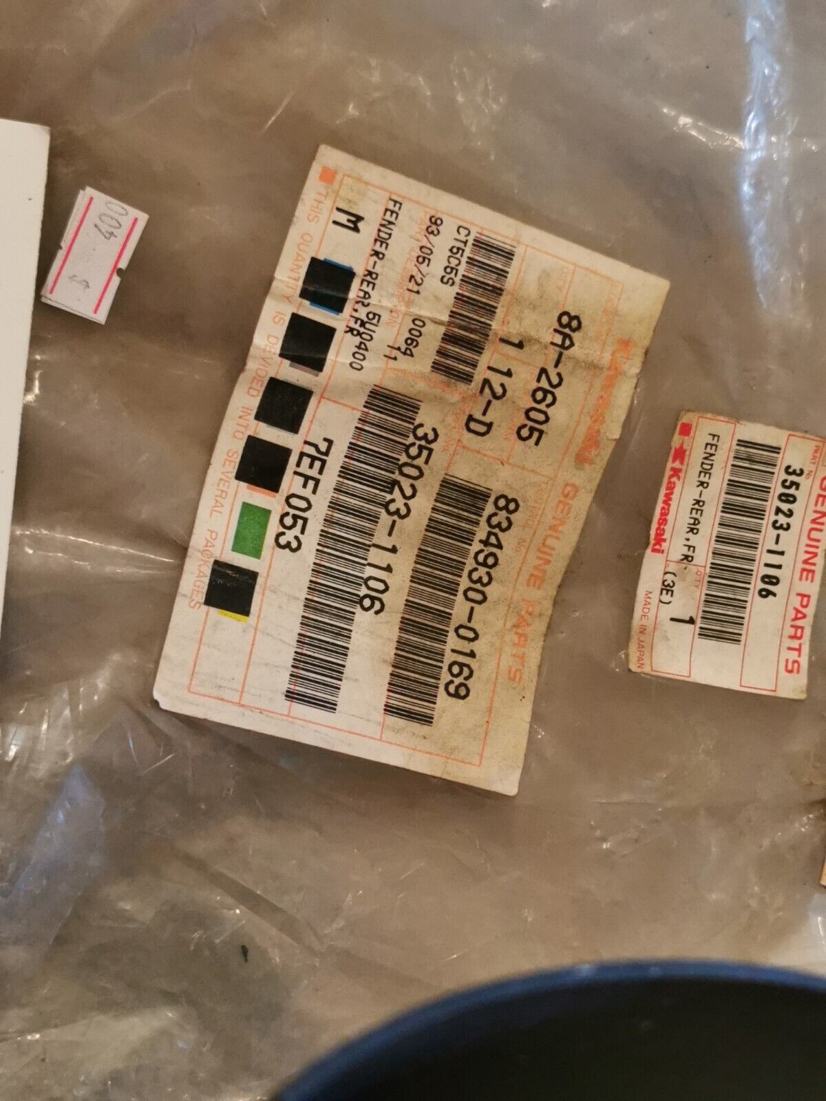 NOS KAWASAKI GPZ 750 ZX750 1983 - 1985 FENDER REAR FR 35023-1106 K28