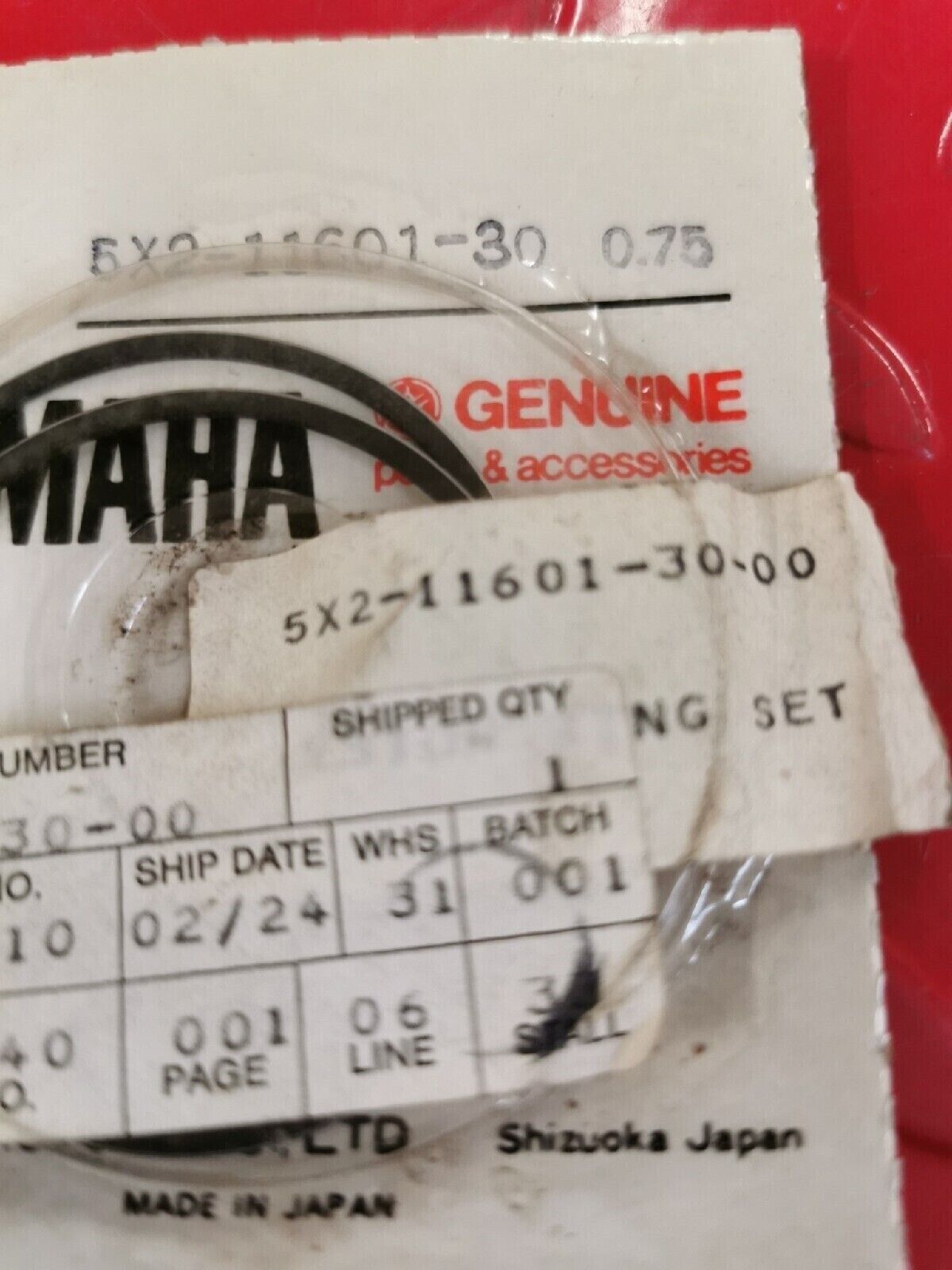 NOS YAMAHA YZ80 1982 PISTON RING SET .75 5X2-11601-30 Y51