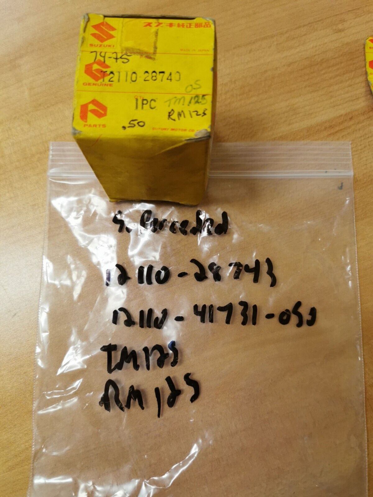 NOS SUZUKI TM125 RM125 PISTON Superseded BY 12110-28743 12110-41731-050 S7
