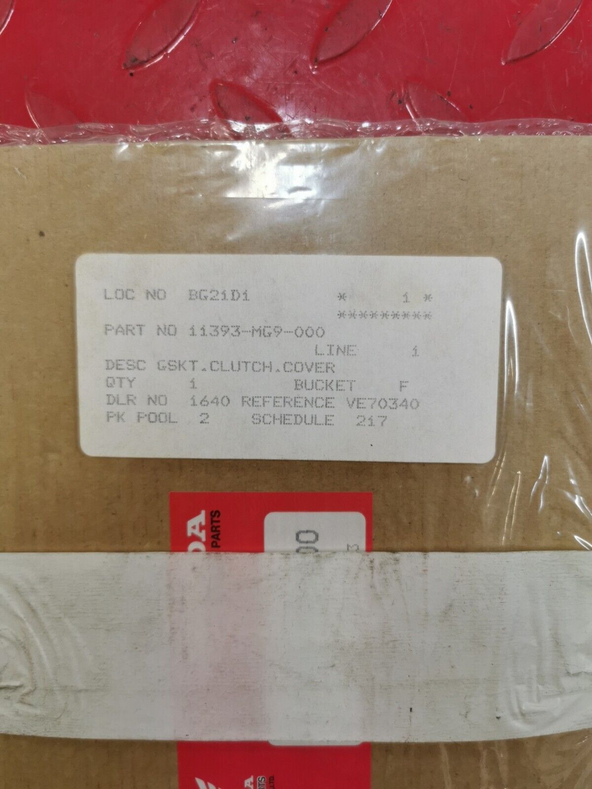NOS Honda 1984 GL1200 GASKET CLUTCH COVER 11393-MG9-000 H30