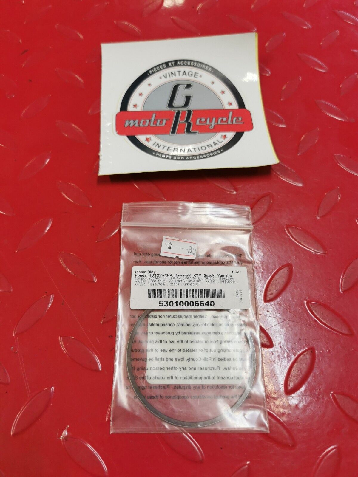 NOS WISECO YZ250 RM250 KX250 CR250 WR250 Piston Ring 53010006640 J2