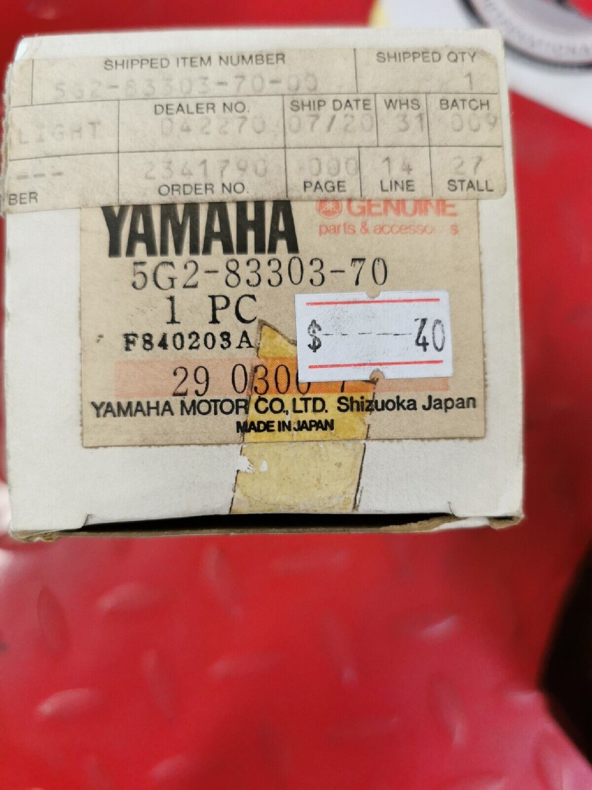 NOS YAMAHA XJ750 XJ650 FJ1100 XZ550 REAR FLASHER LIGHT 5g2-83303-70-00 Y52