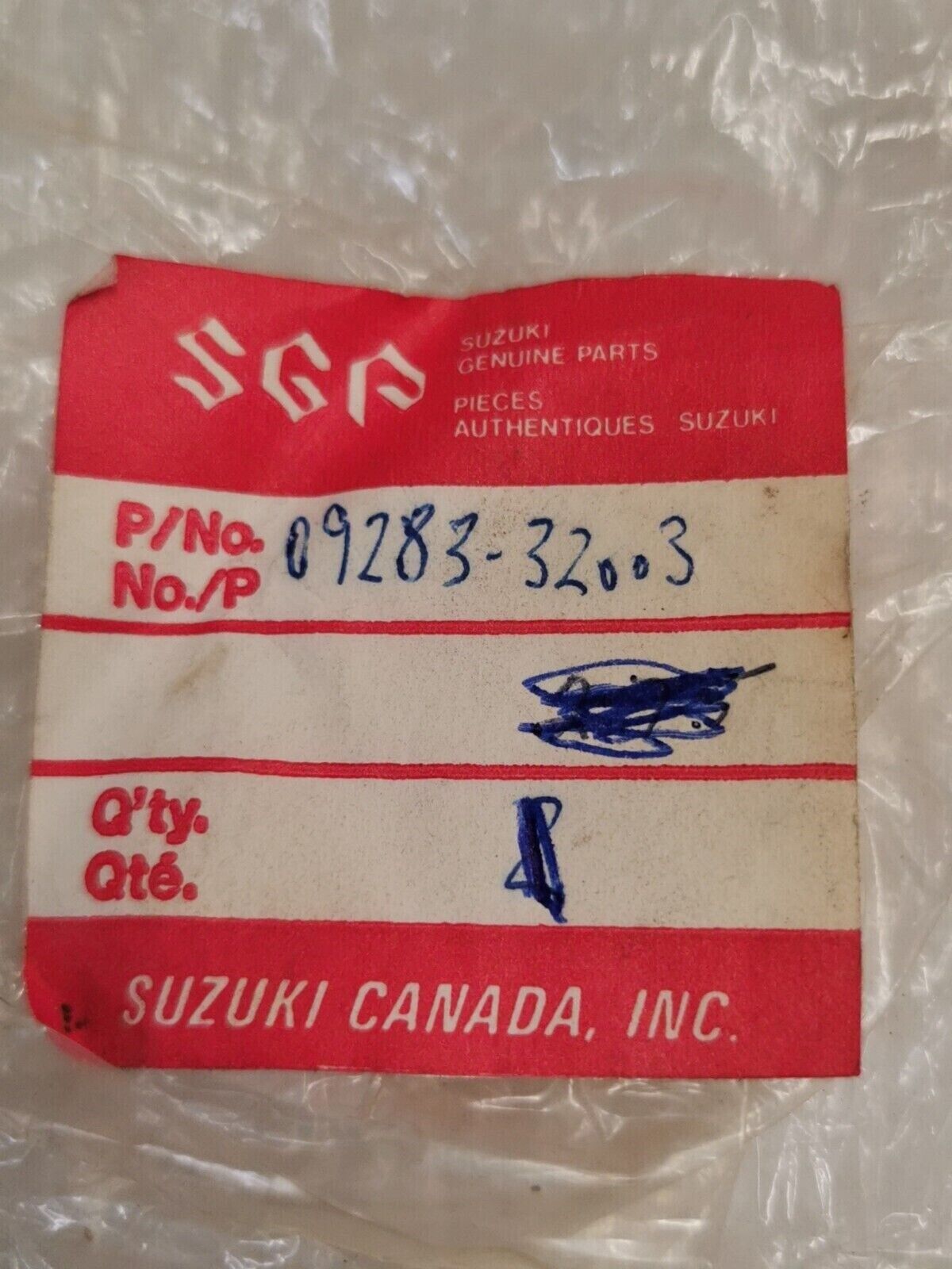 NOS SUZUKI RM370 TS400 DRIVE SHAFT OIL 09283-32003  S28