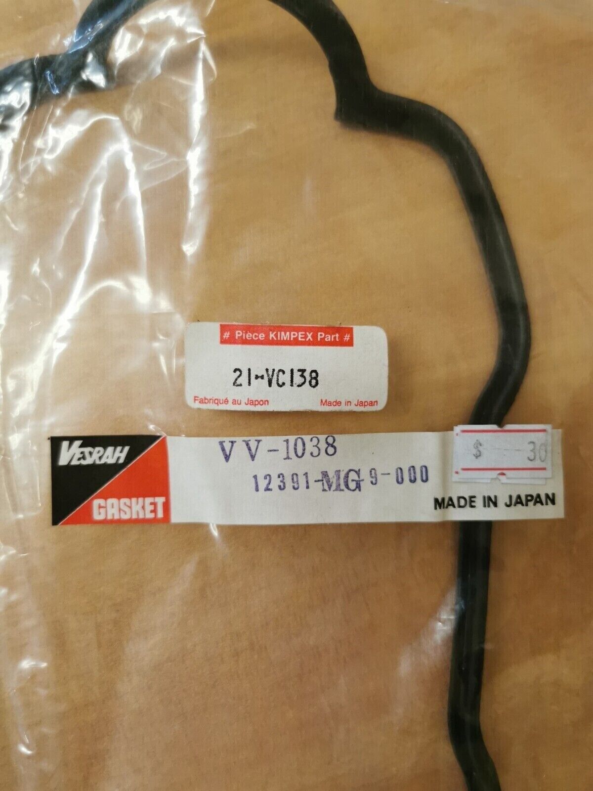 NOS VESRAH GL200 1984- 1987 GASKET CYLINDER HEAD COVER VV-1038 12391-mg9-000 H16