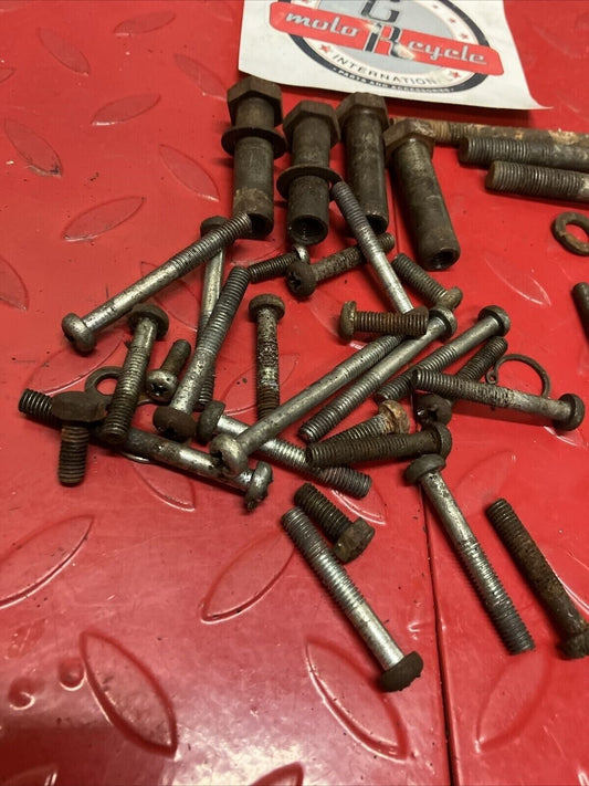 Yamaha HT1 MX 1971 engine motor crankcase cylinder bolt nut hardware lot