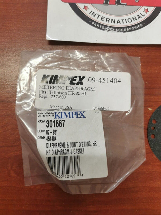 NOS Tillotson HR HL CARBURETOR DIAPHRAGM 301667 237-600 451404 Y77