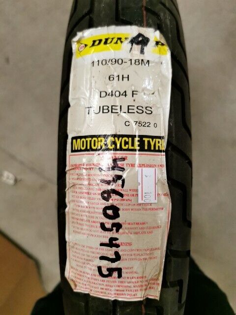 NOS DUNLOP D404F 110/90-18 M/C 61H MOTORCYCLE FRONT TIRE 45605475