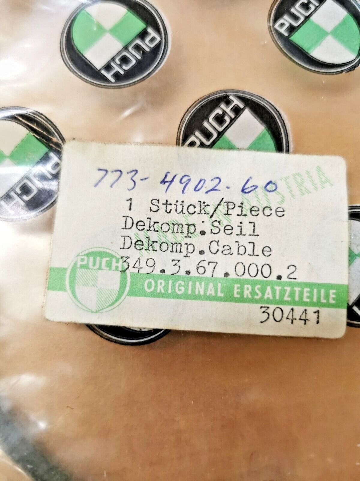 NOS BOMBARDIER PUCH MAXI DEKOMP CABLE 773-490-260 349.3.67.00.2 P1