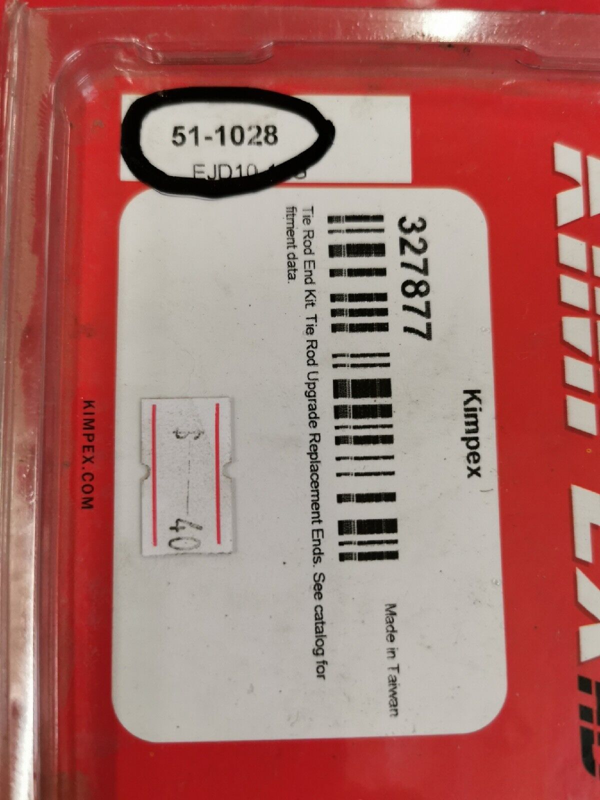 NOS KIMPEX Tie Rod End Kit 51-1028 J13
