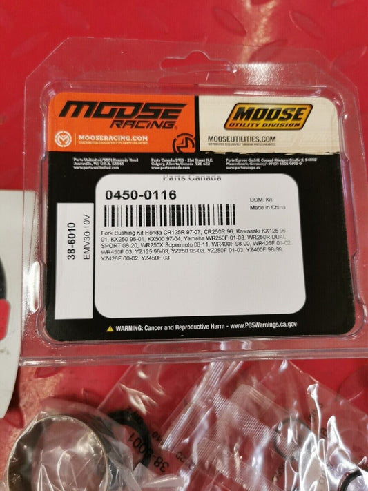 NOS MOOSE RACING  CR125 CR250  YZ250 KX500  WR450 Fork Bushing Kit 38-6010 J13