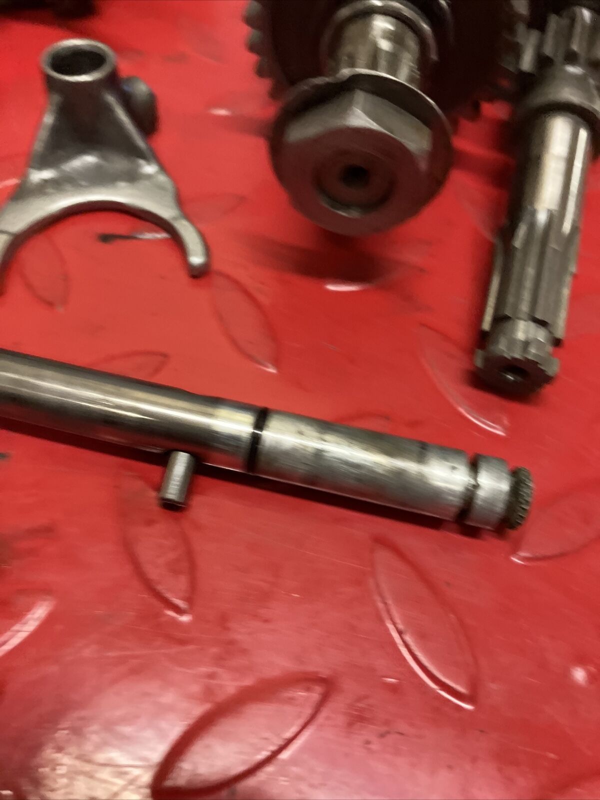 Yamaha U7E 1972 V70 transmission main counter shaft axle gear forks shift drum