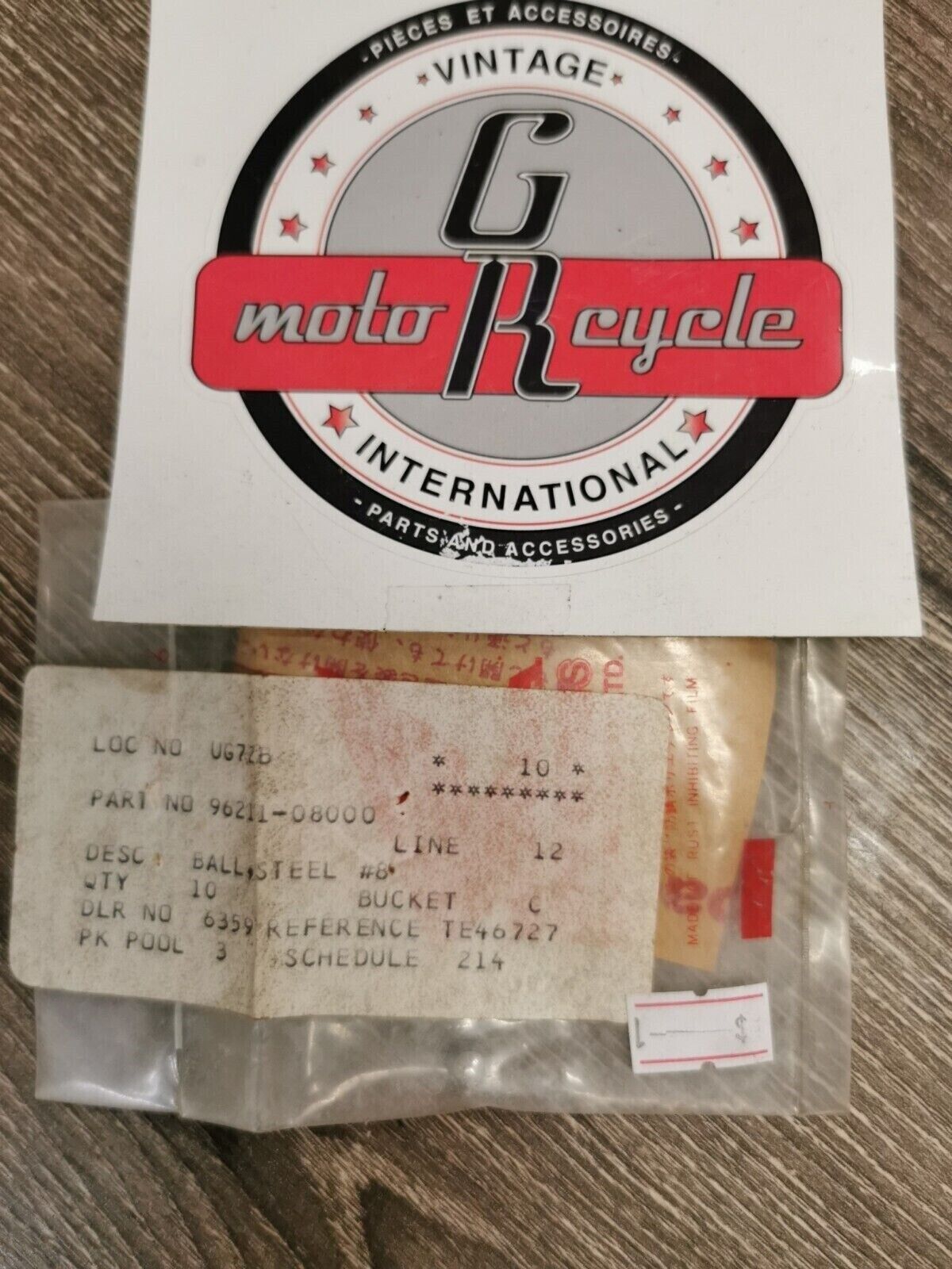 NOS HONDA BALL 96211-08000 H57