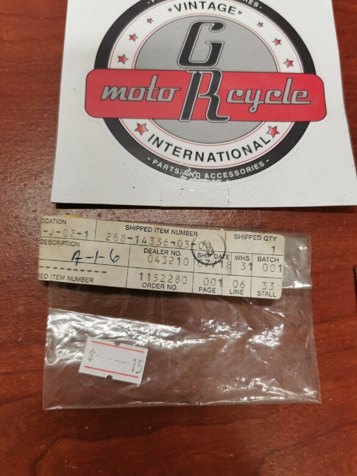 NOS Yamaha CARBURETOR CARB NEEDLE 288-14336-03-00 Y69