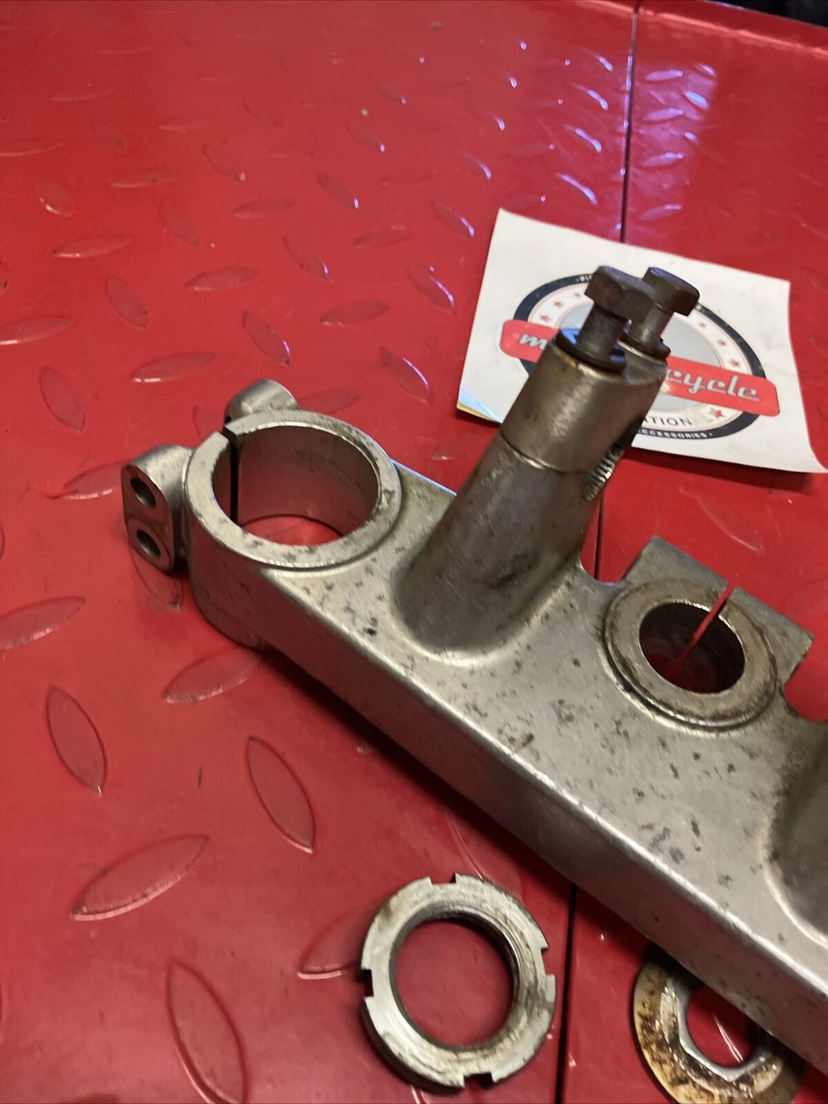 Kawasaki KX125 1980 steering stem head top triple clamp tree