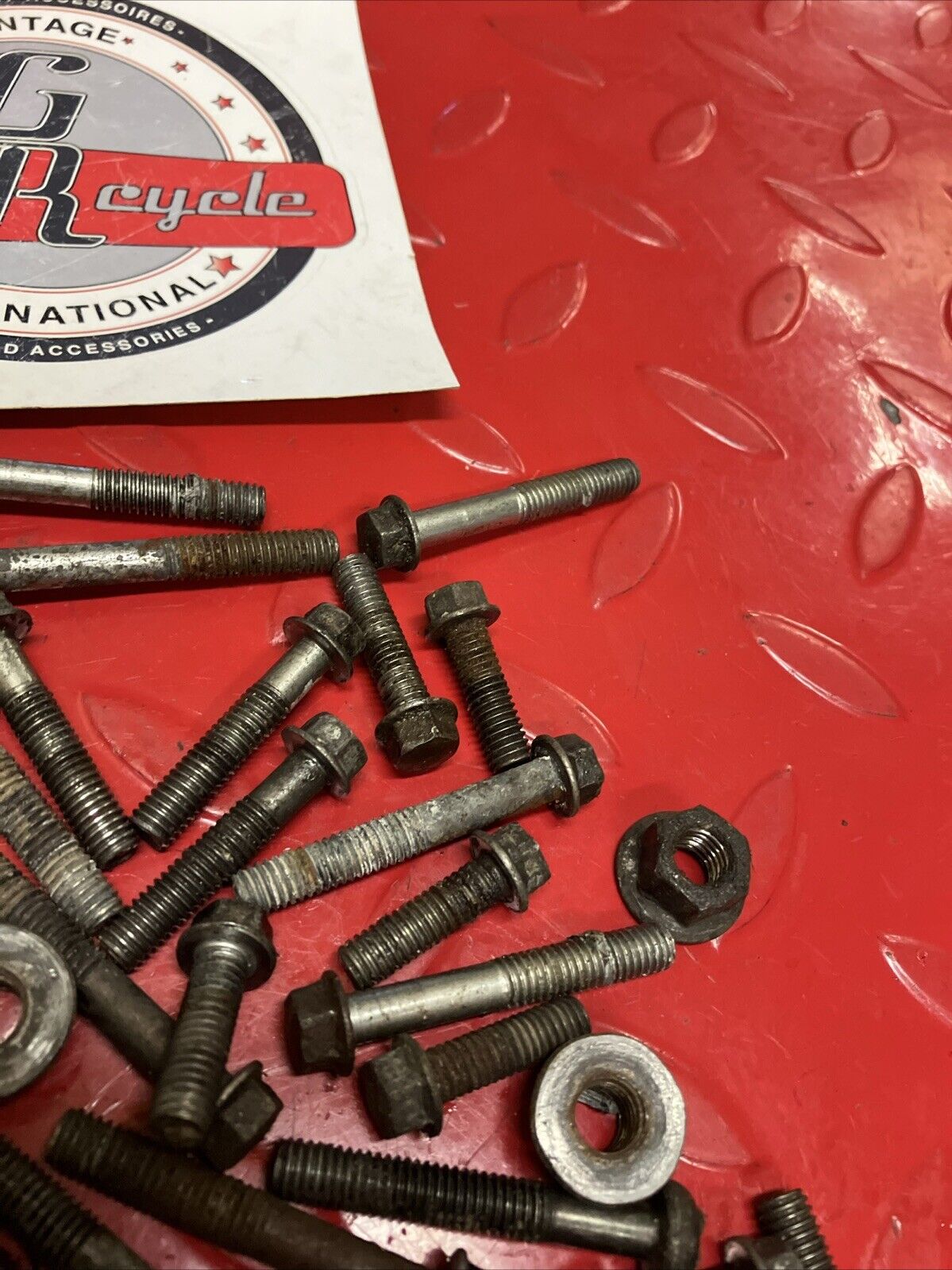 Kawasaki KDX200 1986 engine motor crankcase cover cylinder hardware bolt 1987